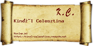 Kinál Celesztina névjegykártya